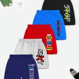 Boys Pack of 5 Typographic Print Shorts-5