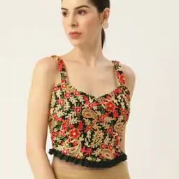 Women Embroidered Back Open Blouse-image-72