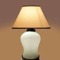 Table Lamp with Shade & Wooden Base-image-61