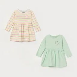 juniors by lifestyle Girls Pack of 2 Graphic Print A-Line Dress-picture-38