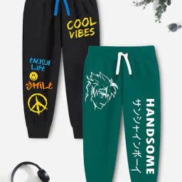 trampoline Boys Pack of 2 Typographic Print Joggers image 1