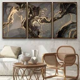Set of 3 Marble Canvas Painting Wall Art-image-8