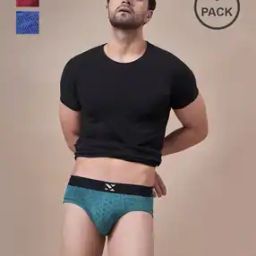 Men Pack of 3 Printed Briefs with Logo Waistband-image-53