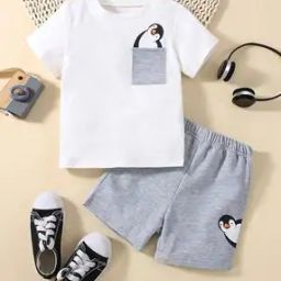 Boys Graphic Regular Fit T-Shirt & Shorts Set-image-75