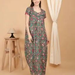 Women Floral Print Square-Neck Nighti-image-60