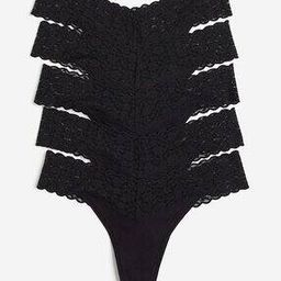 Women Pack of 5 Lace Thong Briefs-picture-29