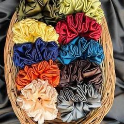 Women Set of 10 Assorted Oversized Hair Tie Scrunchies-image-1