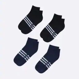 Men Pack of 4 Striped No-Show Socks-image-70