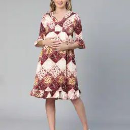 Geometric-Print A-Line Dress-image-38