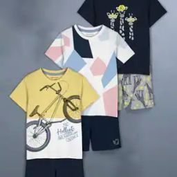 hellcat Pack of 3 Girls Printed Shorts & T-Shirt Set-picture-32