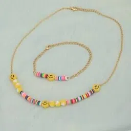 carlton london Girls Gold-Plated Beaded Necklace Set-picture-39