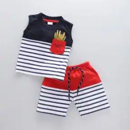 Boys Striped Shorts & T-Shirt Set-picture-9