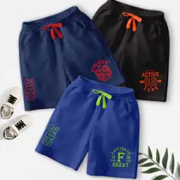 codez Pack of 3 Typographic Print Shorts-picture-26