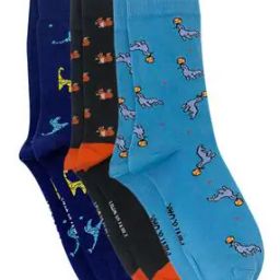 Pack of 3 Printed Mid-Calf Length Socks-image-100