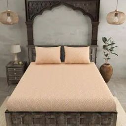 200 TC Graphic Print Double Bedsheet with 2 Pillow Covers-16