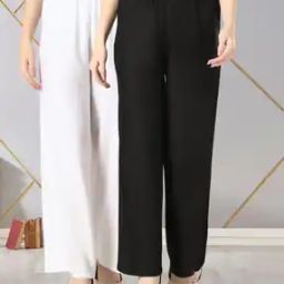 Pack of 2 Relaxed Fit Palazzos with Drawstrings Waist-picture-8