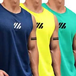 Men Pack of 3 Crew-Neck Sleeveless Vests-picture-27