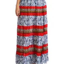 Women Printed Flared Maxi Skirt-picture-8