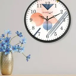 Geometric Print Round Shaped Wall Clock-12