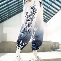 Men Printed Joggers with Drawstring Waist-picture-2