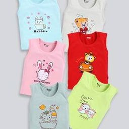 Pack of 6 Graphic Print Vests-image-21