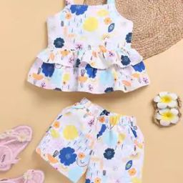 Girls Floral Shorts With Top-image-90