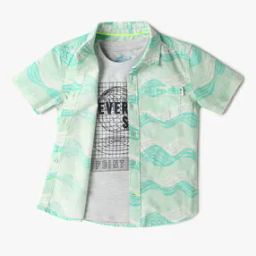 Boys Printed Slim Fit Shirt & T-Shirt Set-picture-44