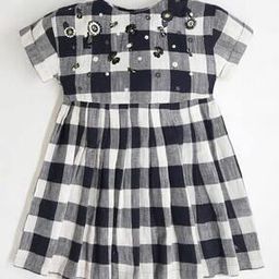 Girls Checked Fit & Flare Dress-image-2