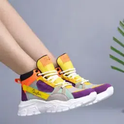 Girls Colourblock Round-Toe Lace-Up Flat Shoes-image-97