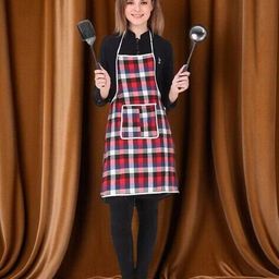 revexo Checked Apron with Patch Pocket image 1