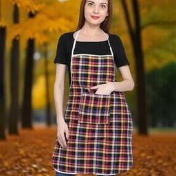 Checked Apron with Patch Pocket-39
