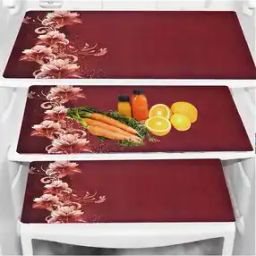Set of 3 Fridge Mats with Floral Print-image-97