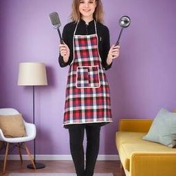 Checked Apron with Patch Pocket-27