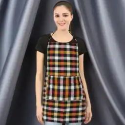 Checked Apron with Patch Pocket-24