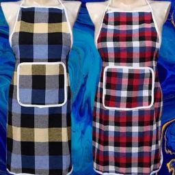 revexo Set of 2 Checked Apron with Patch Pocket image 1