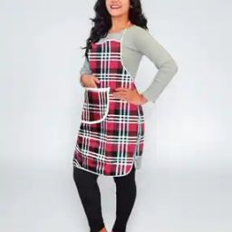 Checked Apron with Patch Pocket-25