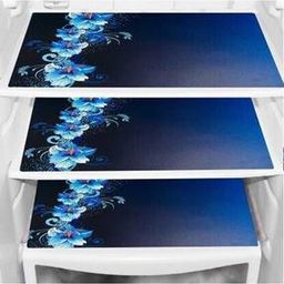 Set of 3 Fridge Mats with Floral Print-50