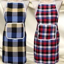 revexo Set of 2 Checked Apron with Patch Pocket image 1
