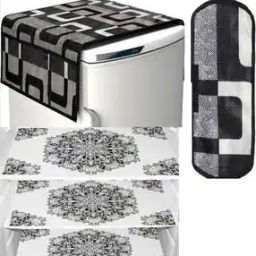 Floral Print Fridge Top Cover with Fridge Mats-18
