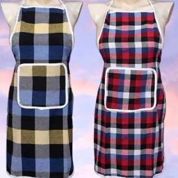 revexo Set of 2 Checked Aprons with Patch Pocket image 1