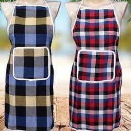 Set of 2 Checked Aprons with Patch Pocket-picture-23