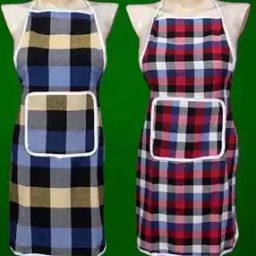 Set of 2 Checked Aprons with Patch Pocket-8