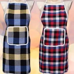 revexo Set of 2 Checked Aprons with Patch Pocket image 1
