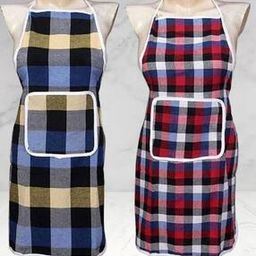 Set of 2 Checked Aprons with Patch Pocket-image-23