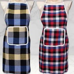 revexo Set of 2 Checked Aprons with Patch Pocket image 1