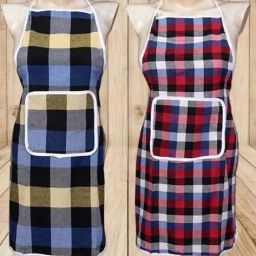 revexo Set of 2 Checked Aprons with Patch Pocket image 1
