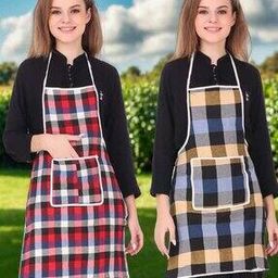 Set of 2 Checked Aprons with Patch Pocket-image-61