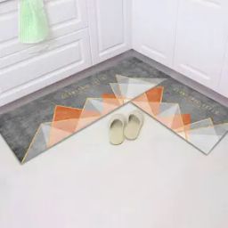 Set of 2 Geometric Print Bath Mats-3