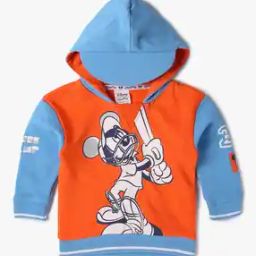 Boys Mickey Mouse Print Regular Fit Hoodie-image-84