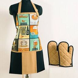 Printed Apron & Glove Kitchen Linen Set-image-26